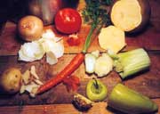 Homemade vegetable stock from scraps